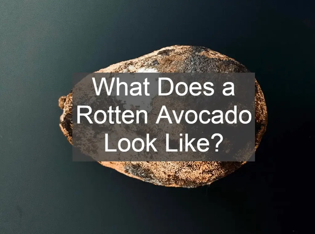 Rotten Avocado Image, containing a rotten avocado with white fuzz and brown spots